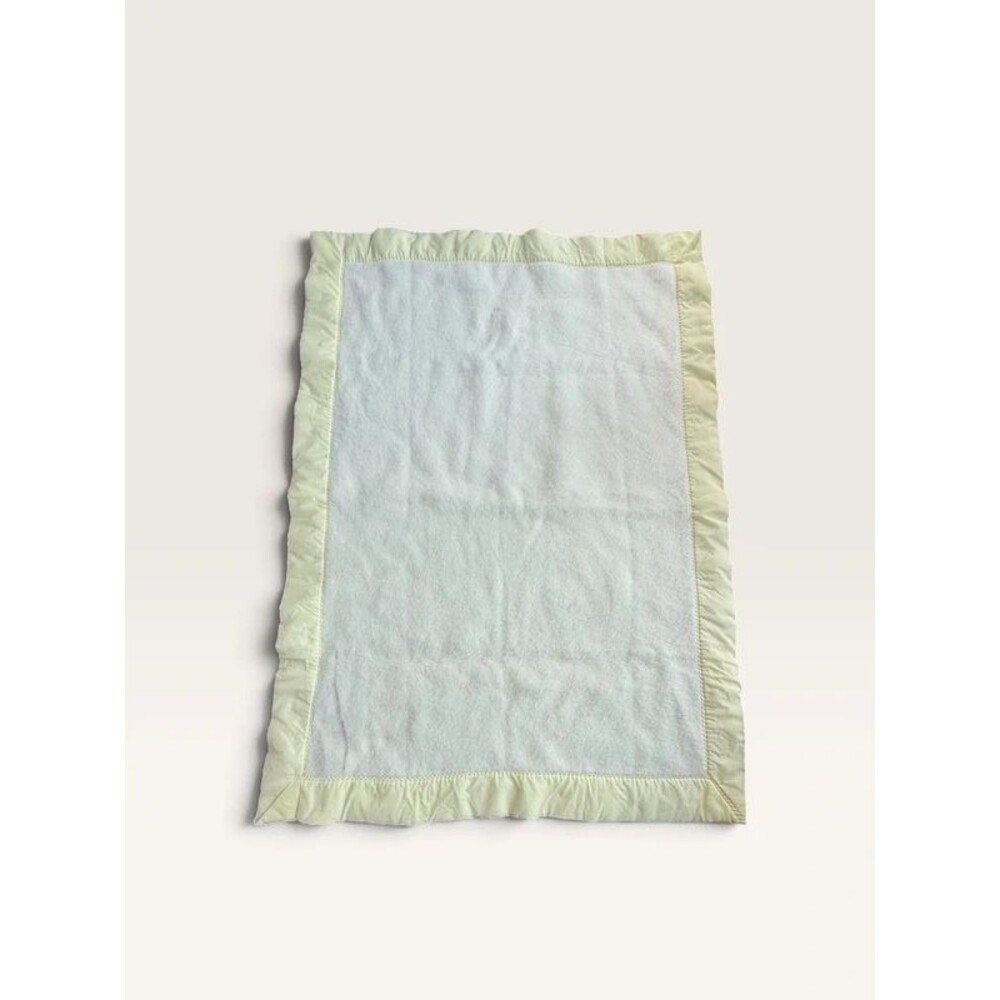Vintage Quiltex Yellow Acrylic Baby Blanket